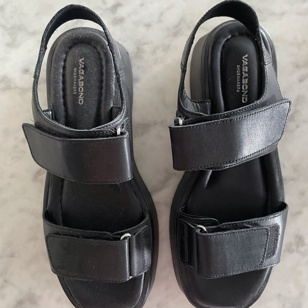 Vagabond Black Platform Sandals